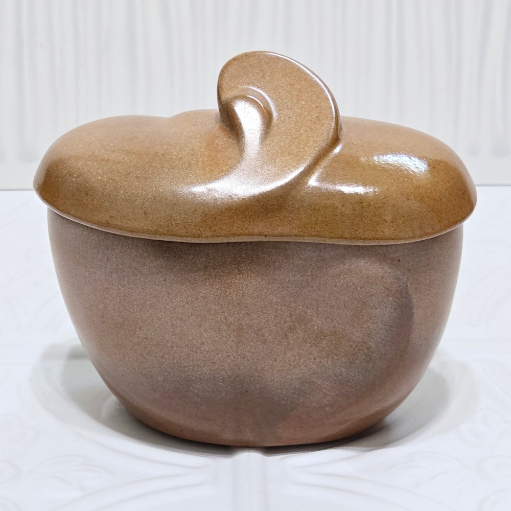 Frankoma Pottery Lazy Bones Covered Sugar Bowl‎ Tan Brown 4B